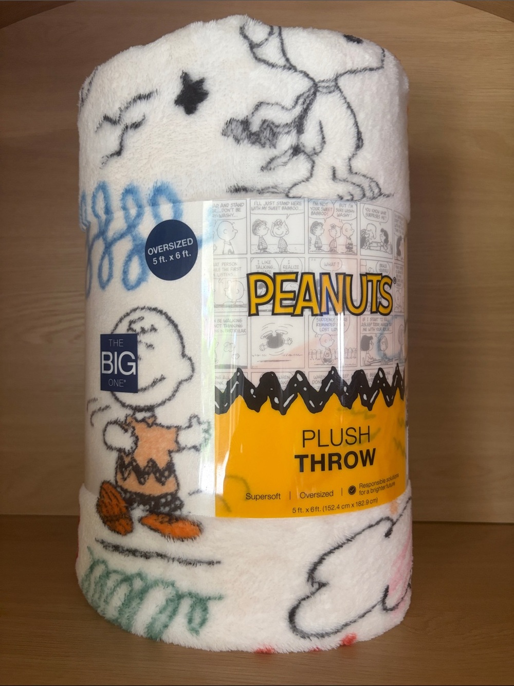 ✨$15✨NWT•Peanuts Snoopy Sketch Supersoft Oversized Plush Throw Blanket 5’x6’